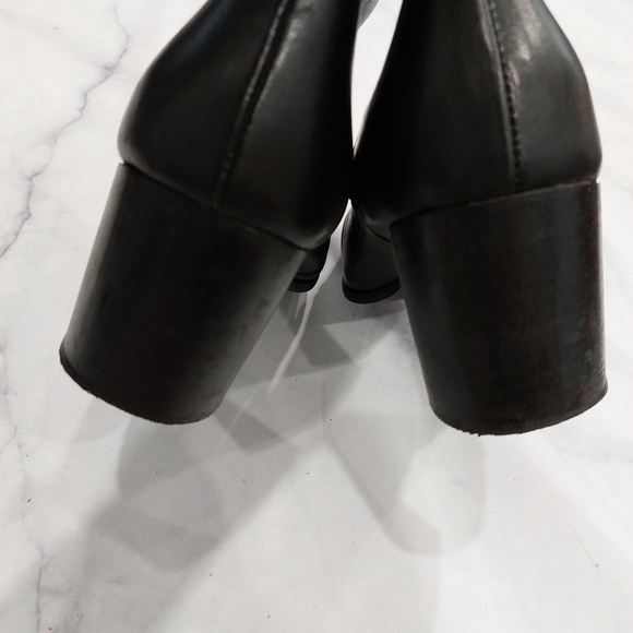 ASOS Black Faux Leather Zip Up Pointed Toe Booties Size 10 - Picture 6 of 7